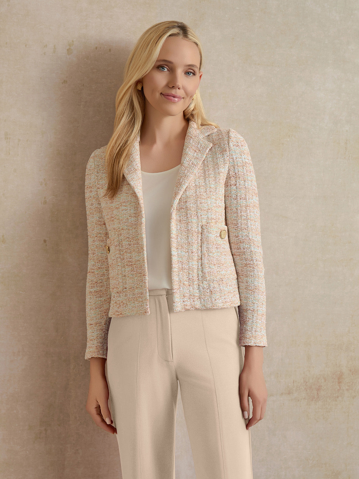 Heritage Melange Tweed Knit Jacket