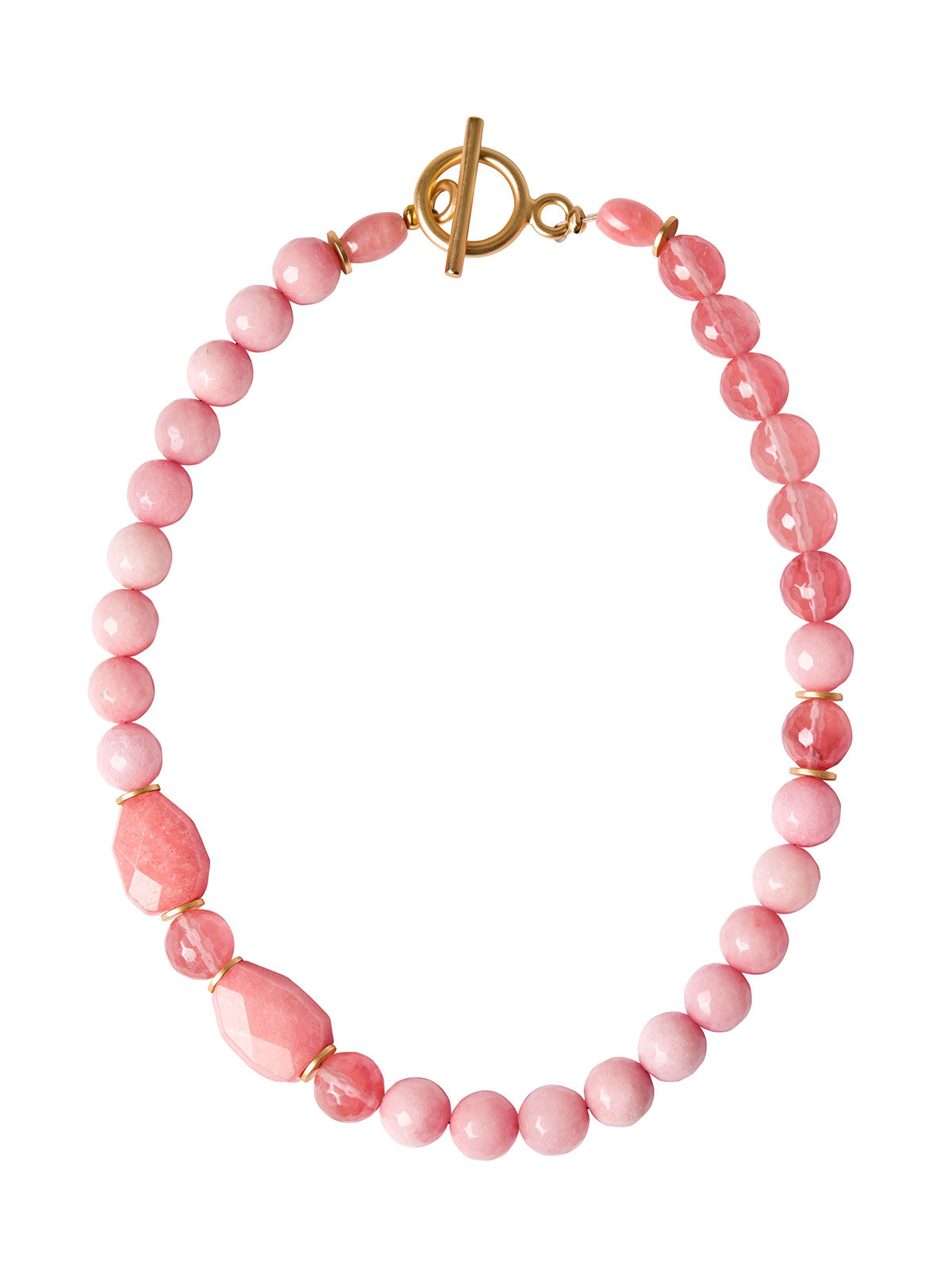 Peach Jade Mixed Media Necklace