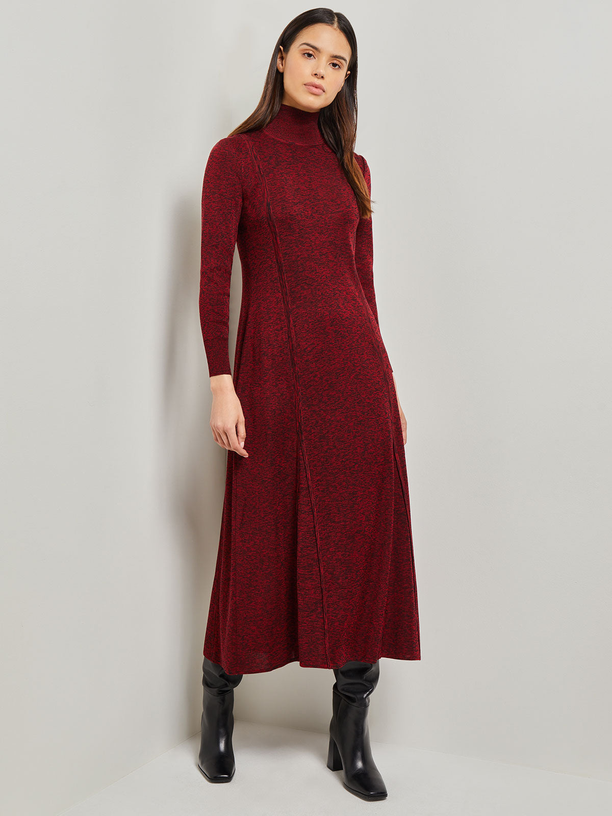 Long Sleeve Mock Neck Knit Maxi Dress Long Sleeve Mock Neck Knit Maxi Dress