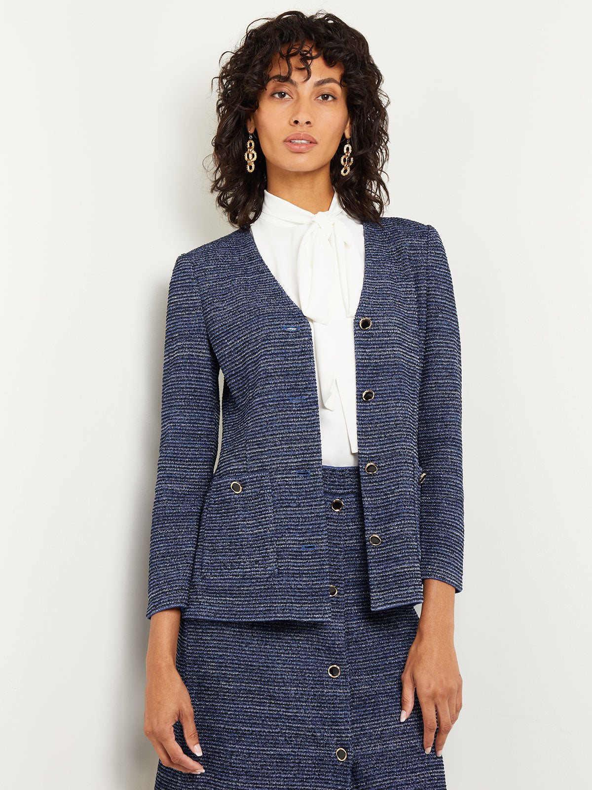 Heritage Fit Tie-Waist Jacket - Jacquard Ottoman Knit