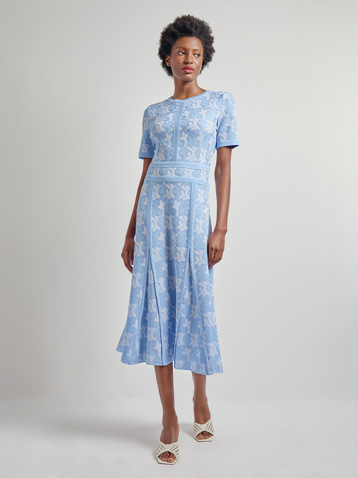 Fit & Flare Intarsia Knit Dress - Modern Fit