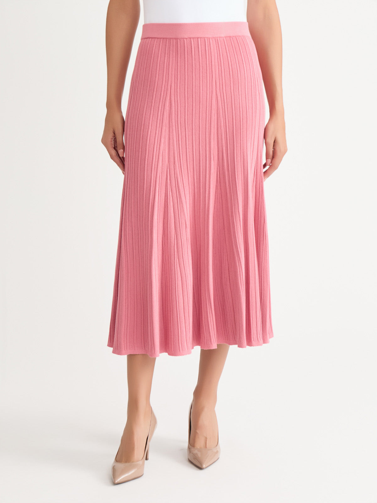 Ribbed Flare Skirt