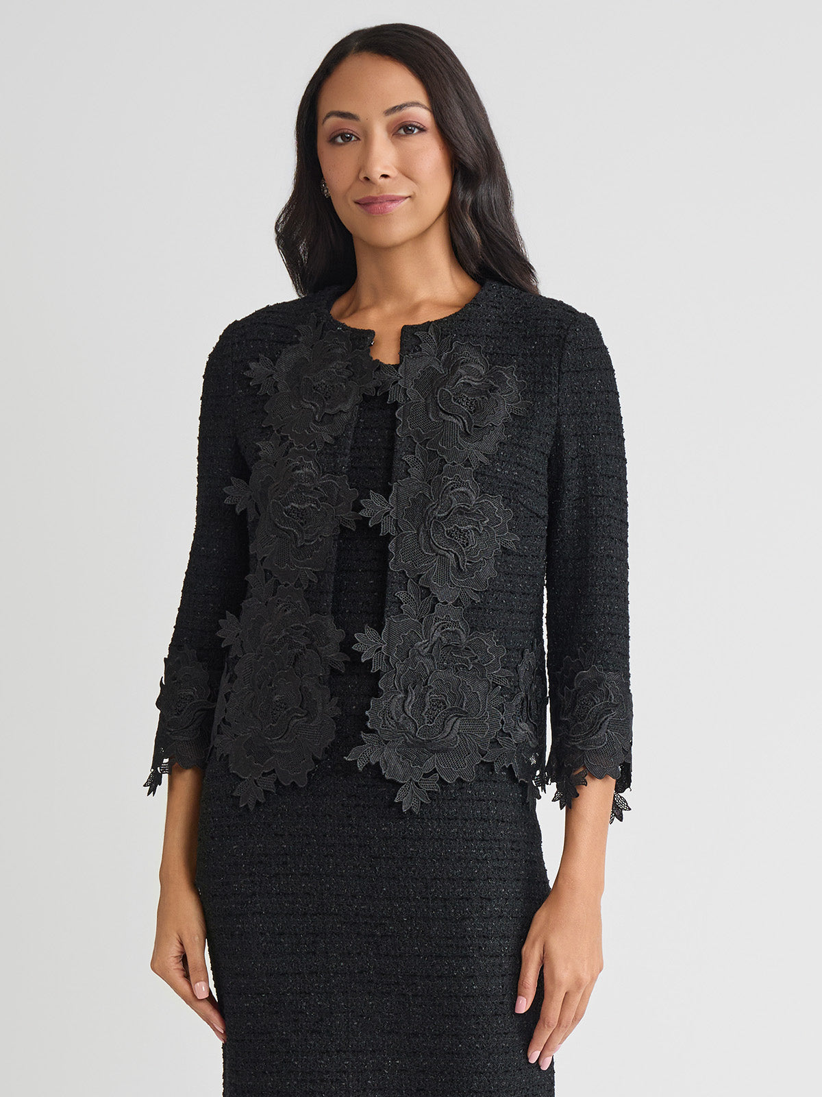 Heritage Floral Lace Applique Knit Jacket