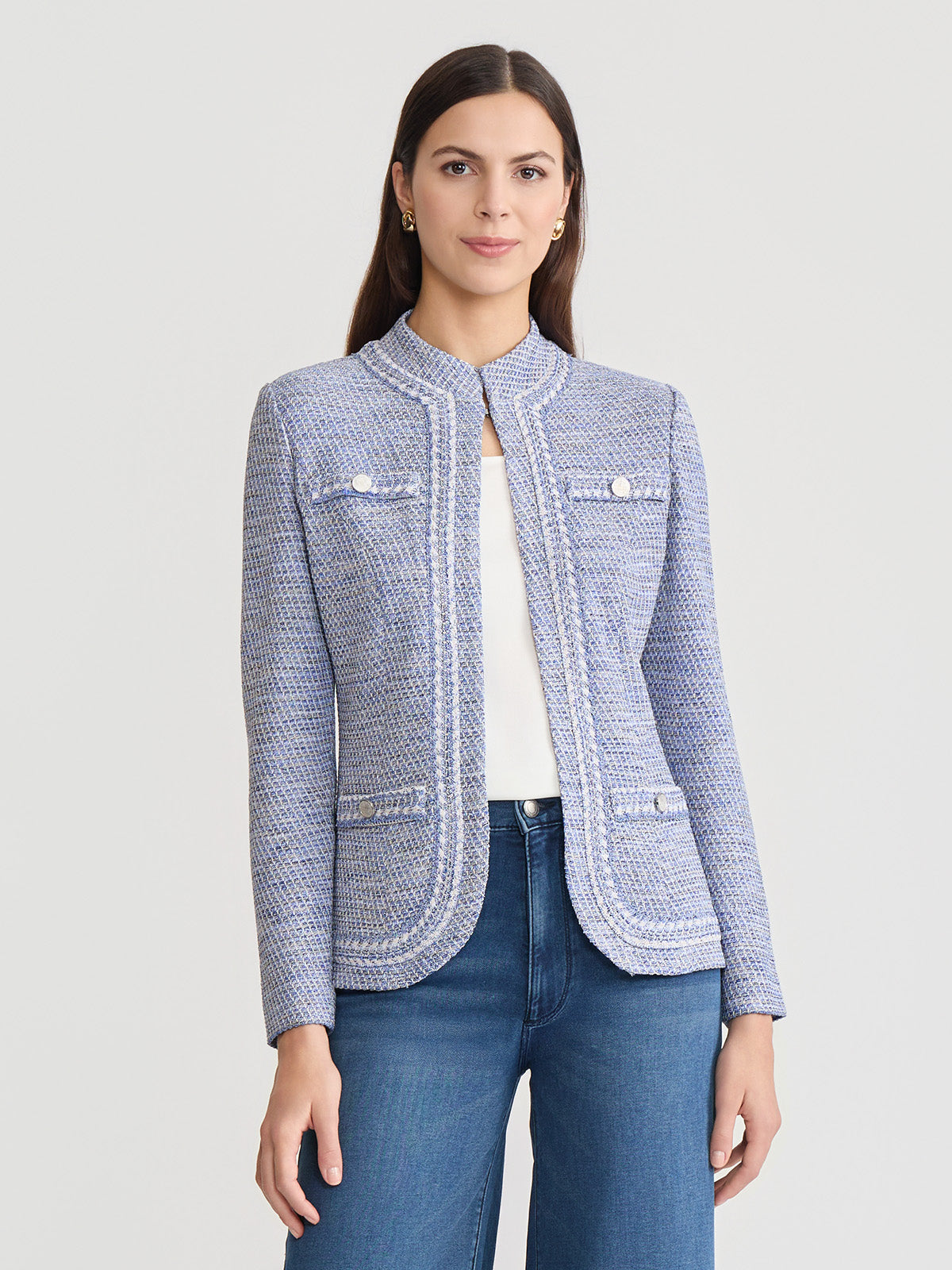 Heritage Melange Tweed Knit Jacket