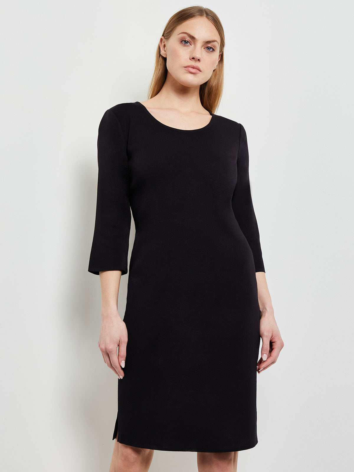 3/4 Sleeve Mylana Knit Sheath Dress Black / XXL 3/4 Sleeve Mylana Knit Sheath Dress Black / XXL