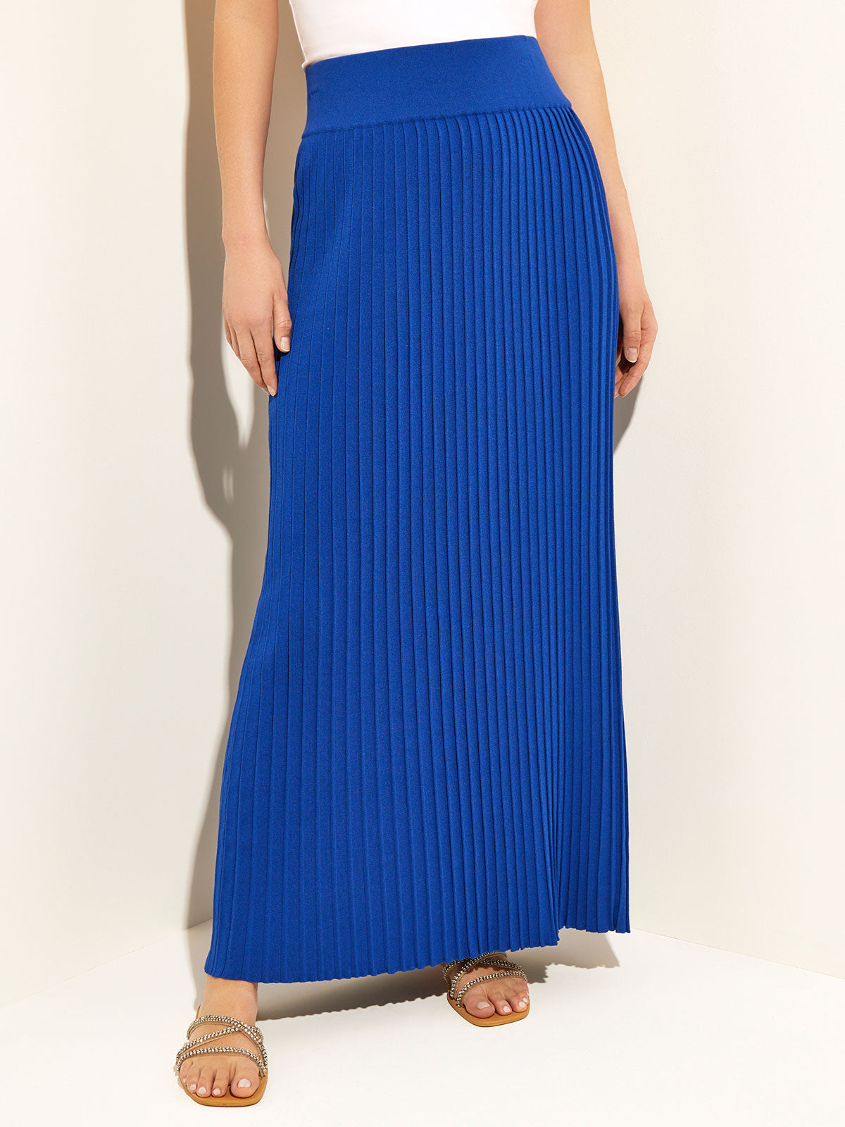 Pleated maxi skirt knit Clearance