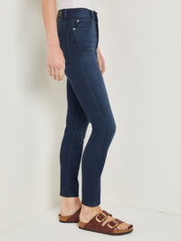 Farrow High-Rise Skinny Ankle Jeans, Dark Indigo, Dark Indigo | Misook Premium Details