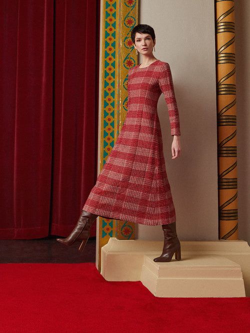 Tweed Knit Maxi Dress