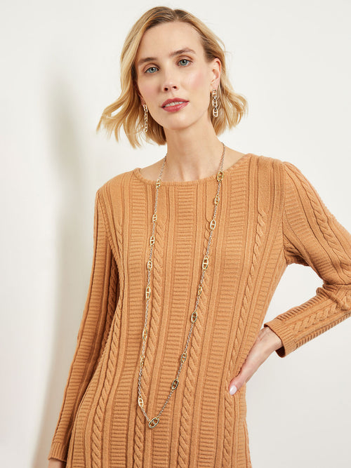Two-Tone Buckle & Rolo Link Necklace, Gold/Silver | Misook