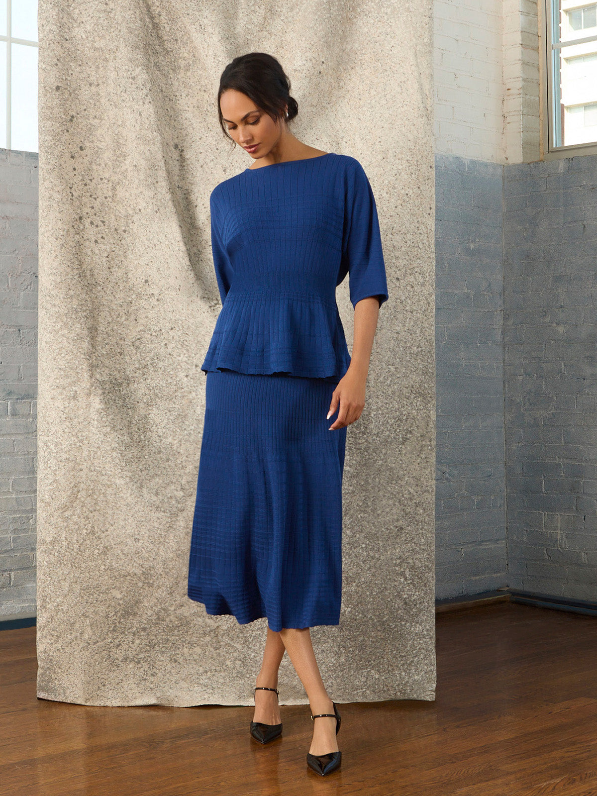 Dolman Sleeve Soft Ribbed Knit Top - True Fit