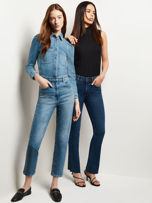 Freja Denim Jumpsuit, Aged Mid, Aged Mid | Misook