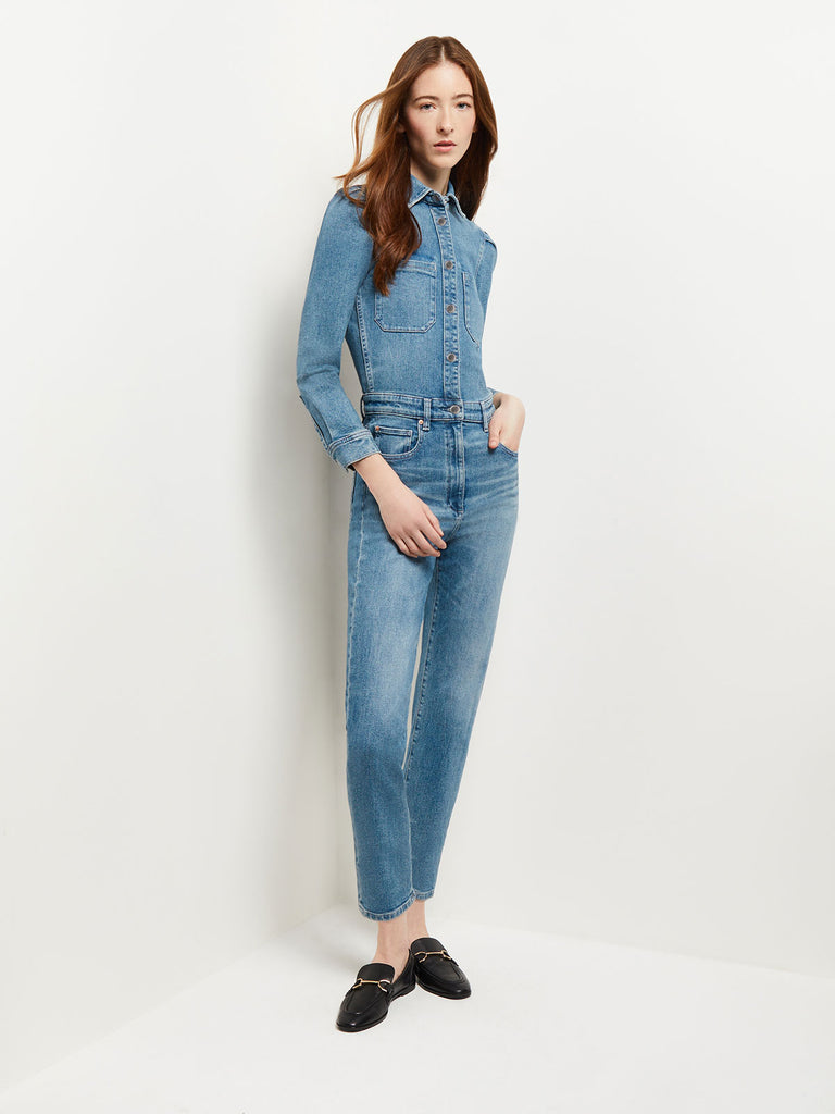 Freja Denim Jumpsuit, Aged Mid, Aged Mid | Misook