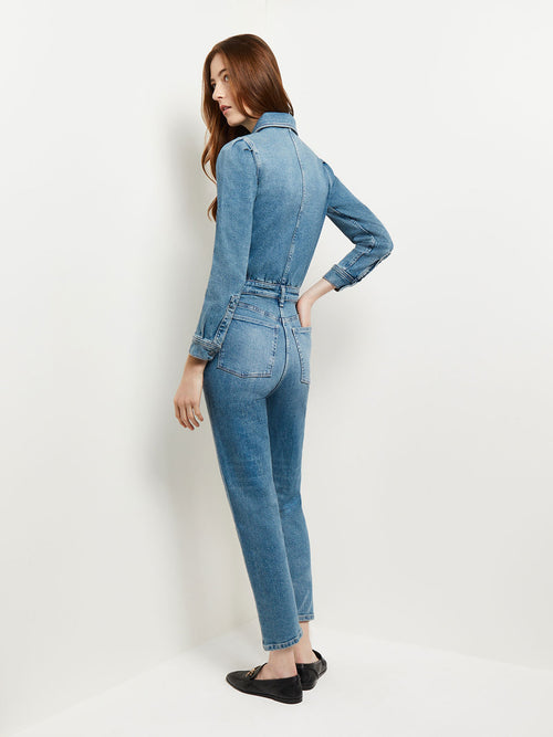 Freja Denim Jumpsuit, Aged Mid, Aged Mid | Misook