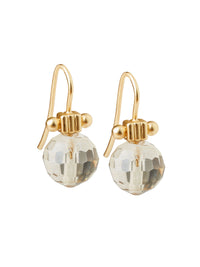 Handmade Matte Gold Plate Champagne Crystal Column Earrings, Champagne/Gold | Misook