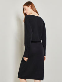 Dolman Sleeve Cashmere Dress, Black, Black | Misook