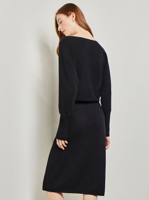 Dolman Sleeve Cashmere Dress, Black, Black | Misook