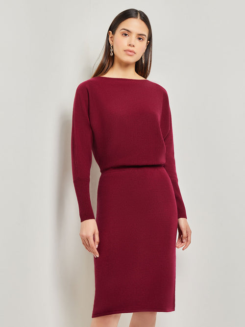 Dolman Sleeve Cashmere Dress, African Violet, African Violet | Misook