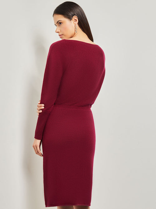 Dolman Sleeve Cashmere Dress, African Violet, African Violet | Misook