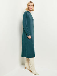 Belted Mock Neck Cashmere Dress, Marine Teal, Marine Teal | Misook