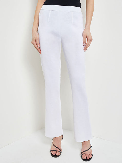 Casey Bootcut Knit Pant, White, White | Misook