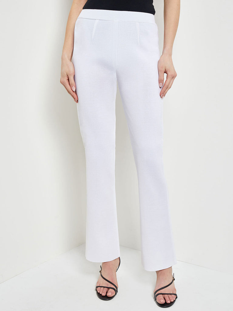 Casey Bootcut Knit Pant, White, White | Misook