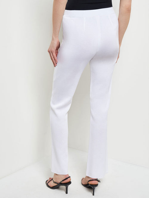 Casey Bootcut Knit Pant, White, White | Misook