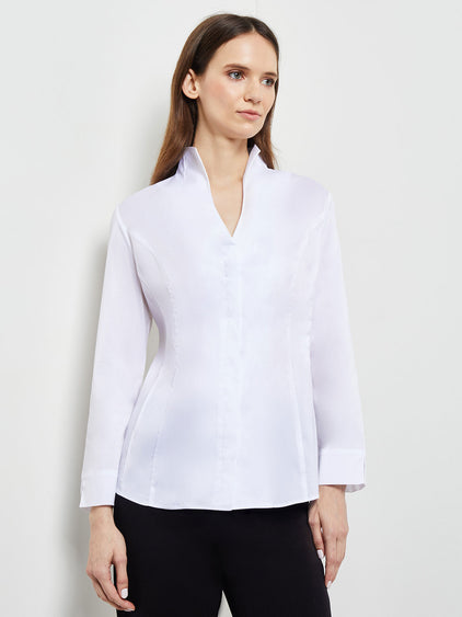 ladies white dress blouses LAST SIZE 02 Us (36 Eu) long sleeve blouse, Silk womens blouses, Button up secretaty blouse, Satin blouses, Elegant shirt TAVROVSKA Item Specifics Women's White Dressy Blouses |