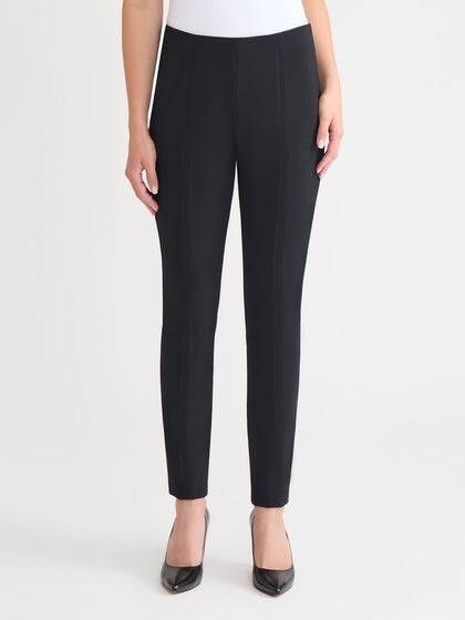 Nia Slim Leg LuxeStretch Ponte Pant, Black - True Fit