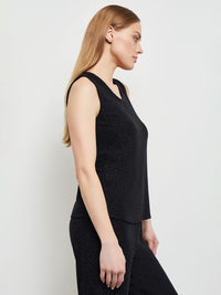 Scoop Neck Shimmer Woven Tank Top