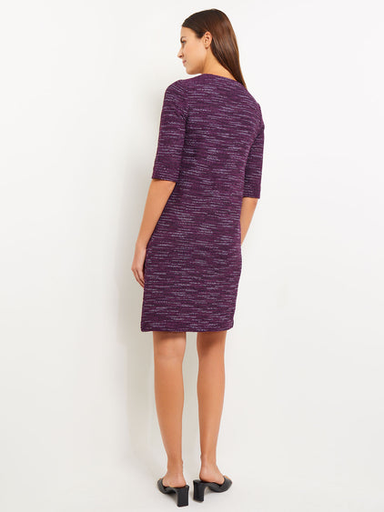 dark blue knit dress Navy Ribbed Knit Long Sleeve Sweater Dress