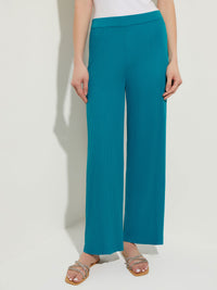 Wide Leg Soft Knit Pant, French Blue, French Blue | Misook
