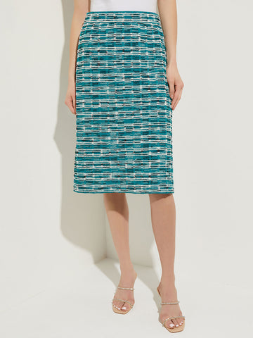 Lightweight Tweed Knit Straight Knee-Length Skirt