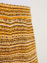Tweed Knit Midi Shorts, Star Anise/Macadamia/Black | Misook Premium Details
