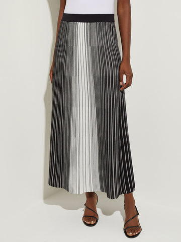 Contrast Stripe Ankle-Length Skirt