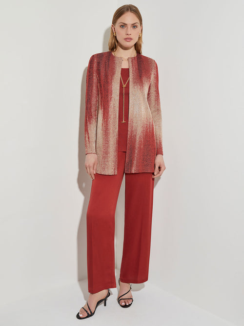 Painter's Print Knit Jacket, Sand/Russet/Biscotti/Black | Misook