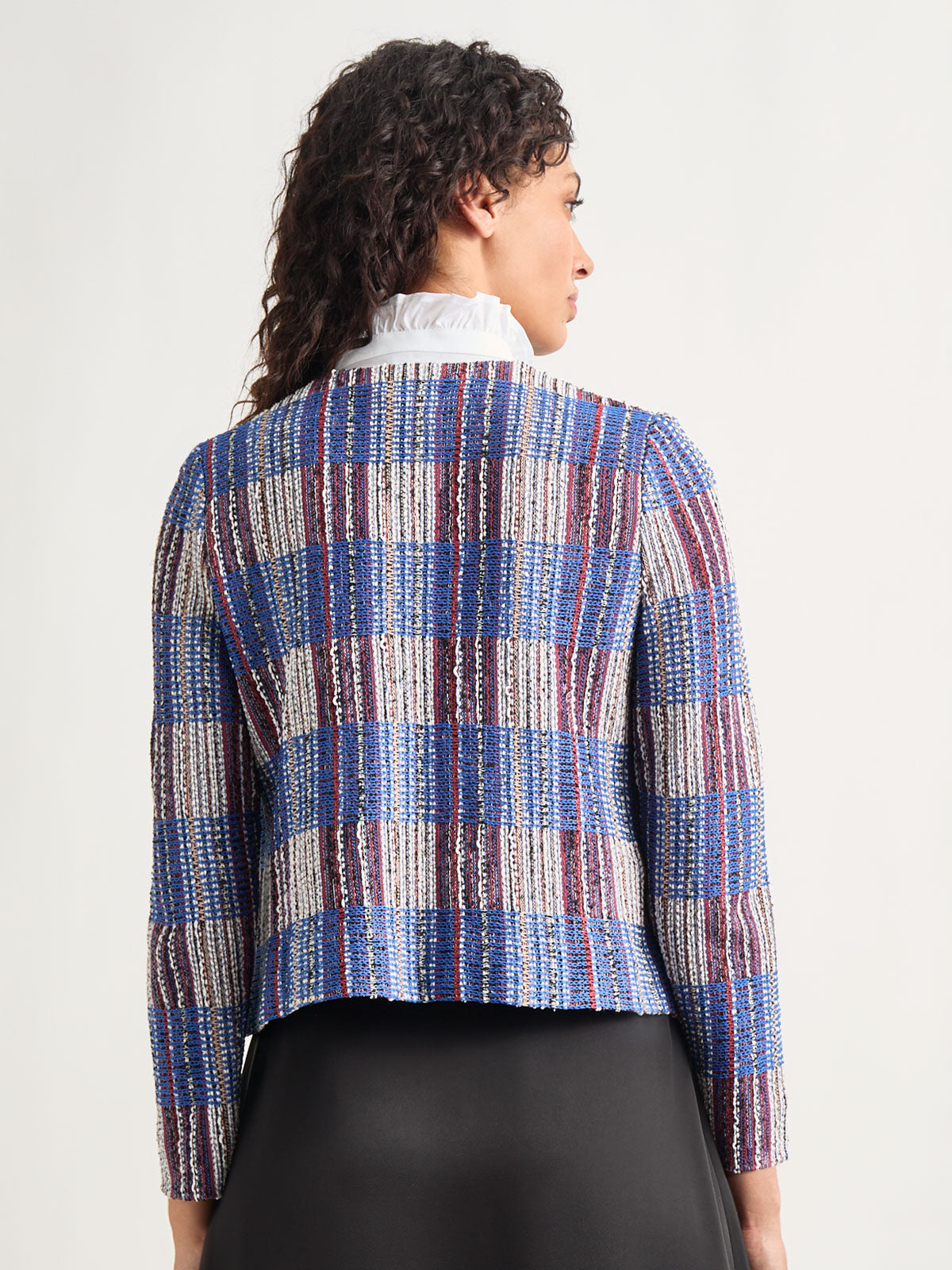 新品未使用　enue mix tweed jacket Jewel Neck Tweed Jacket