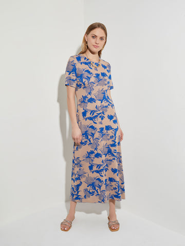 Floral Jacquard Soft Knit A-line Dress