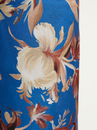 Floral Crepe de Chine Wide Leg Pant, Lyons Blue/Sand/Russet/Biscotti/New Ivory/Black | Misook Premium Details