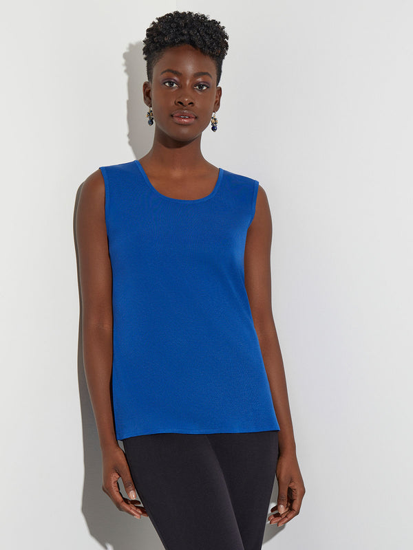 Classic Knit Tank Top, Lyons Blue, Lyons Blue | Misook