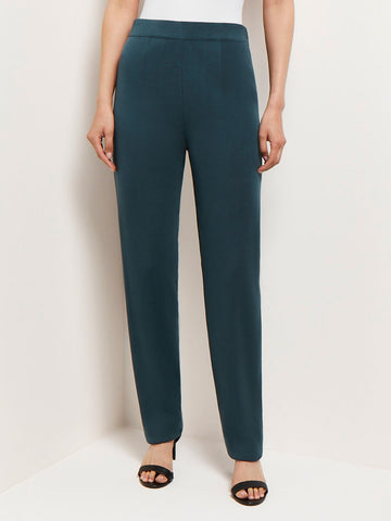 Straight Leg Knit Pant, Marine Teal