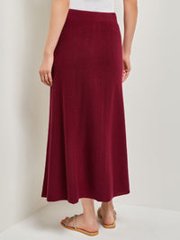 A-Line Textural Stripe Cashmere Midi Skirt, African Violet, African Violet | Misook