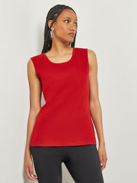 Classic Knit Tank Top, Classic Red, Classic Red | Misook