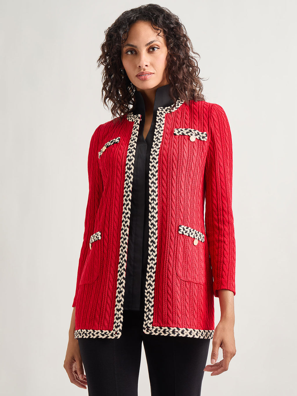 GG embroidered wool-blend tweed jacket in red - Gucci
