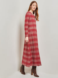 Tweed Knit Maxi Dress, Classic Red/Venetian Rose/Biscotti/Black | Misook