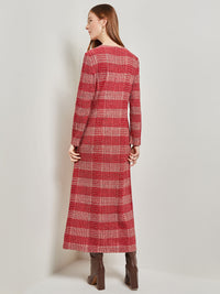 Tweed Knit Maxi Dress, Classic Red/Venetian Rose/Biscotti/Black | Misook