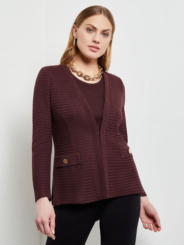 Tailored Tweed Knit Jacket