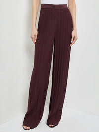 Straight Leg Cable Knit Pant, Mahogany | Misook