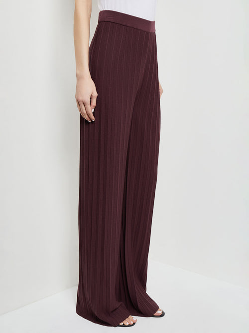 Straight Leg Cable Knit Pant, Mahogany | Misook