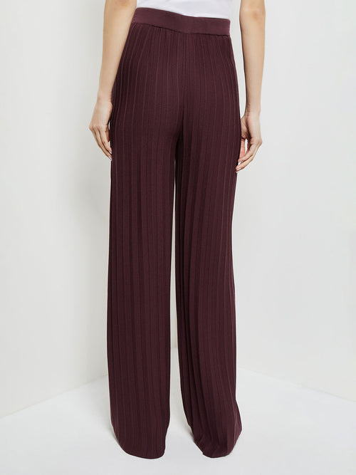 Straight Leg Cable Knit Pant, Mahogany | Misook