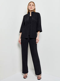 Sparkle Balloon Sleeve Woven Jacket, Black | Misook